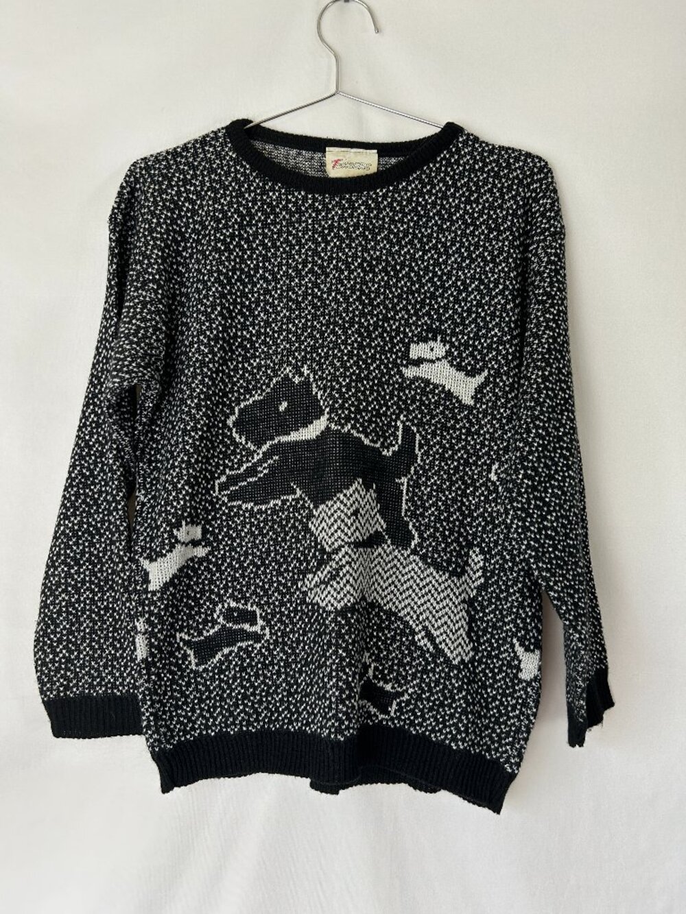 Vintage 80's Teasers Scottie Sweater L Preppy